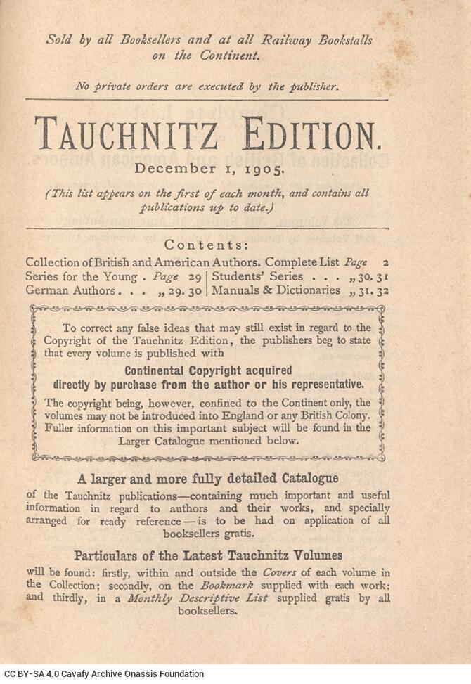 16.5 x 12 cm; + 288 p. + 32 appendix p., price of the book “Μ. 1.60” on its spine, the name of Stanley Worling is noted 